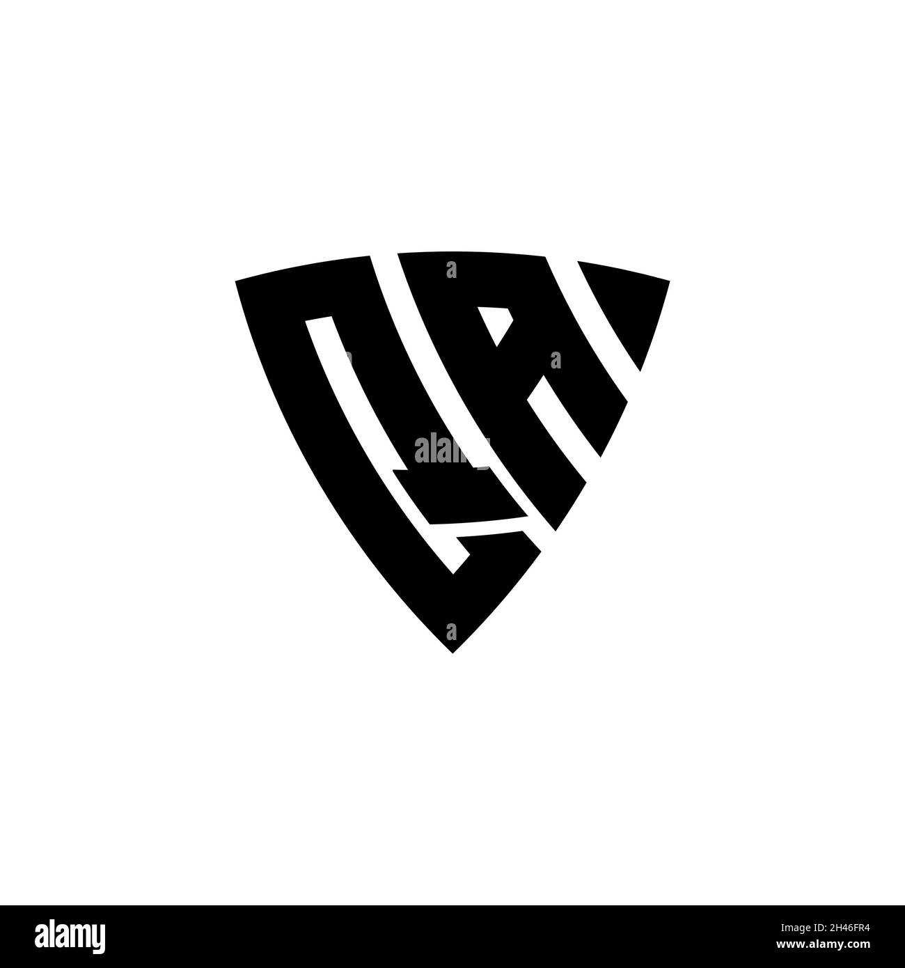 QA Monogram logo letter with triangle shield shape style design ...