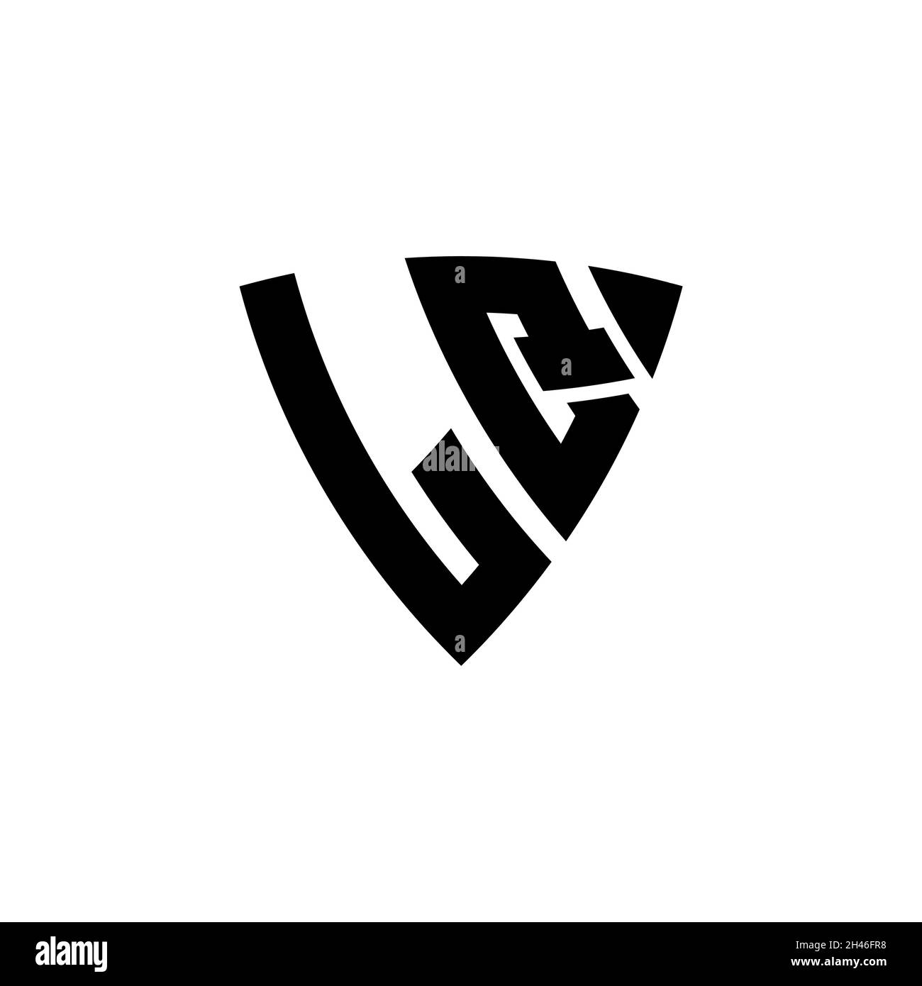 LQ Monogram logo letter with triangle shield shape style design ...