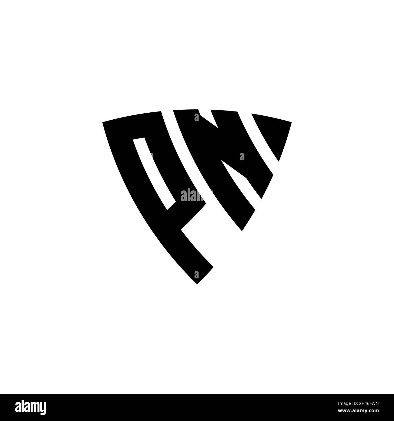 PN Monogram logo letter with triangle shield shape style design ...