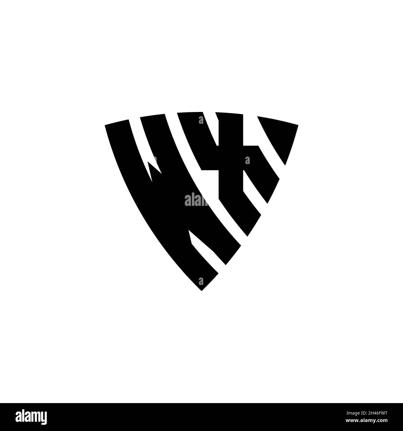 WX Monogram logo letter with triangle shield shape style design ...