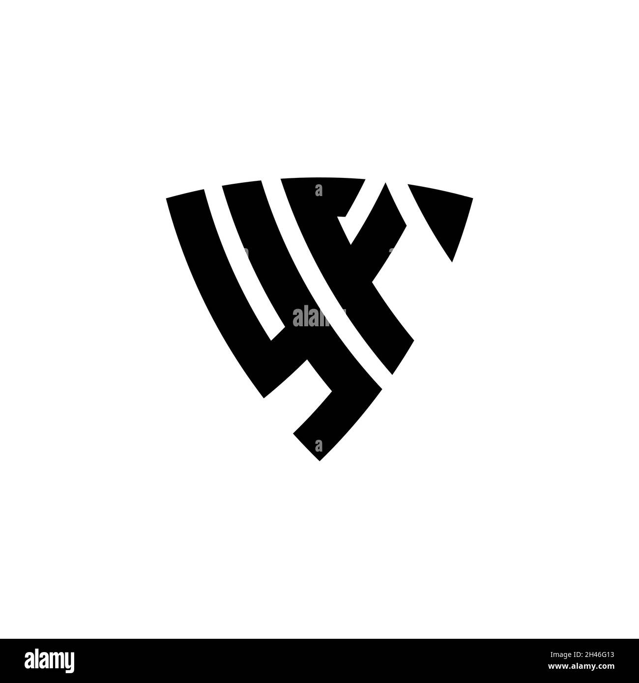 YF Monogram logo letter with triangle shield shape style design ...