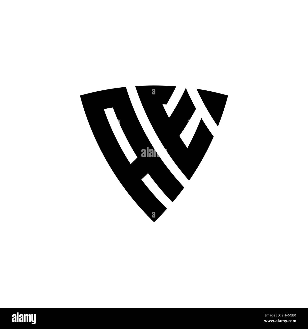 AE Monogram logo letter with triangle shield shape style design ...
