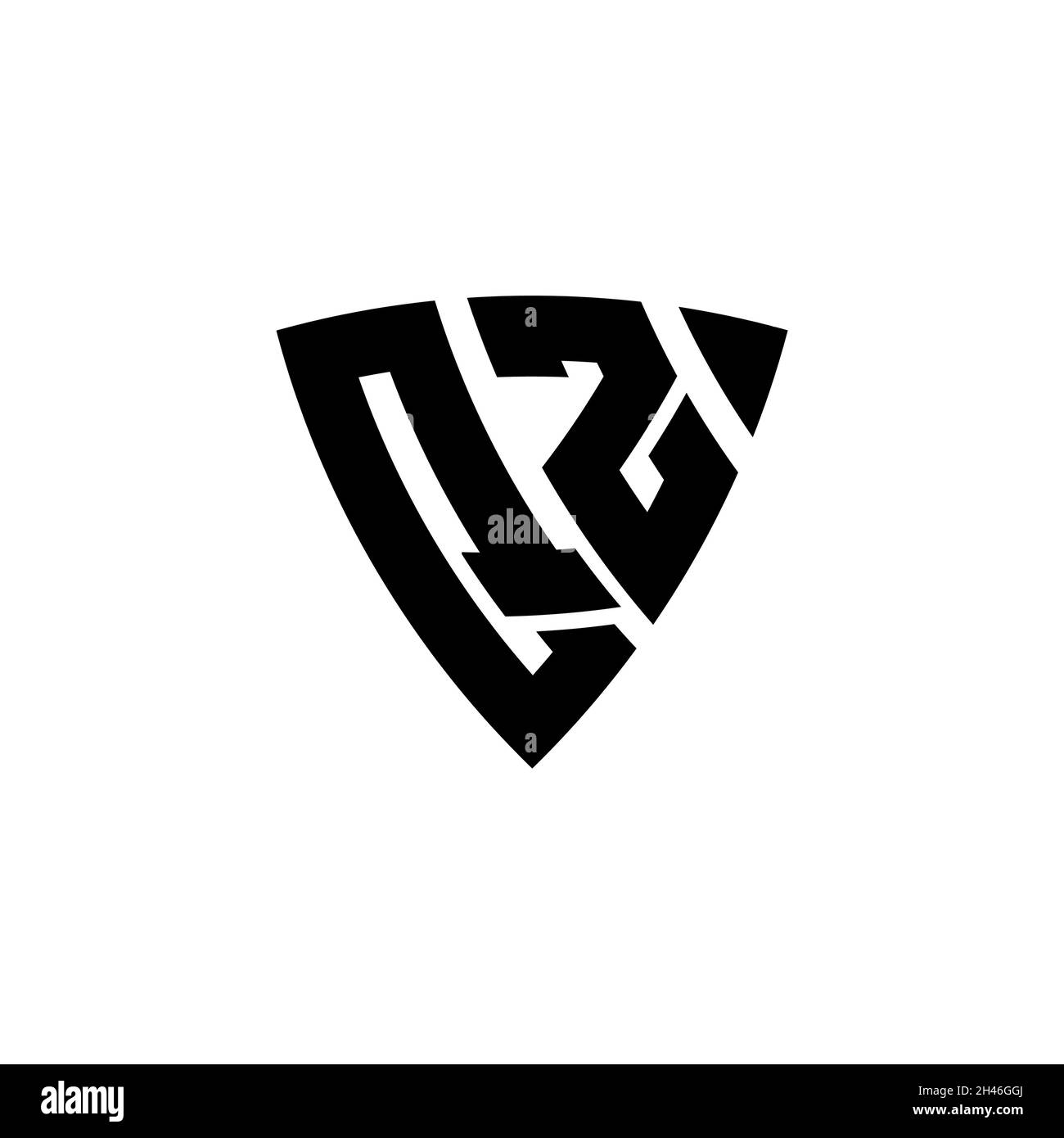 QZ Monogram logo letter with triangle shield shape style design ...