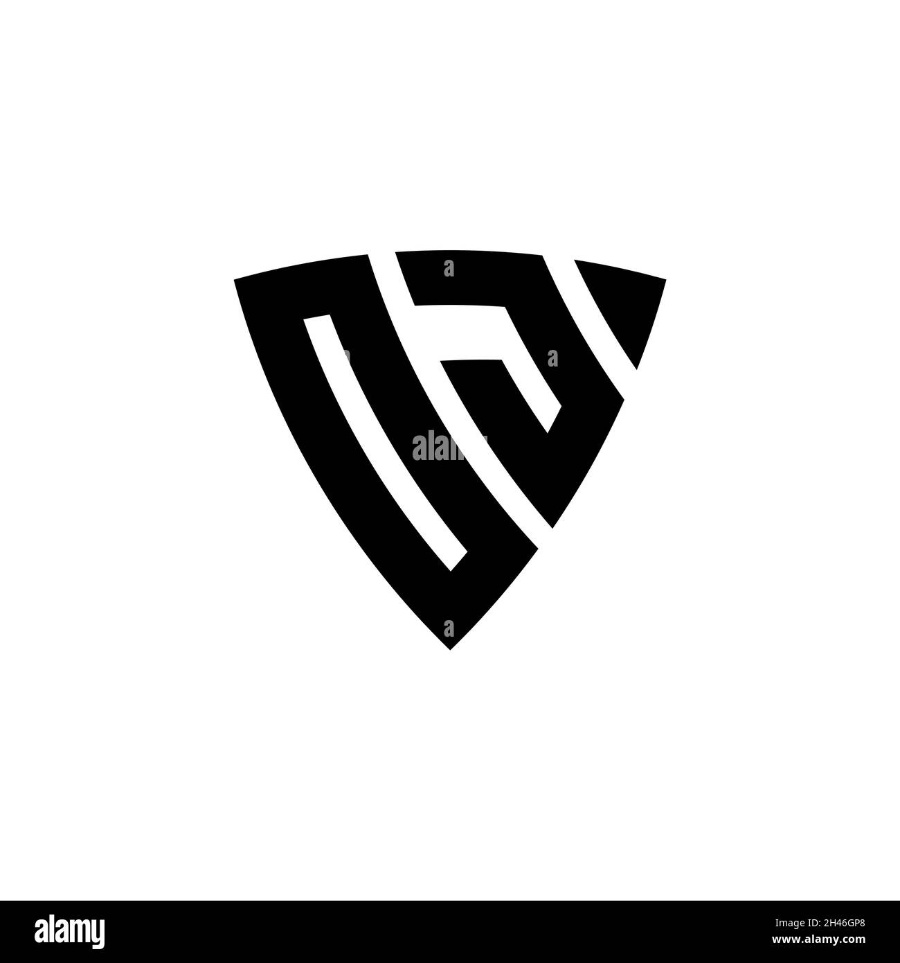 OJ Monogram logo letter with triangle shield shape style design ...