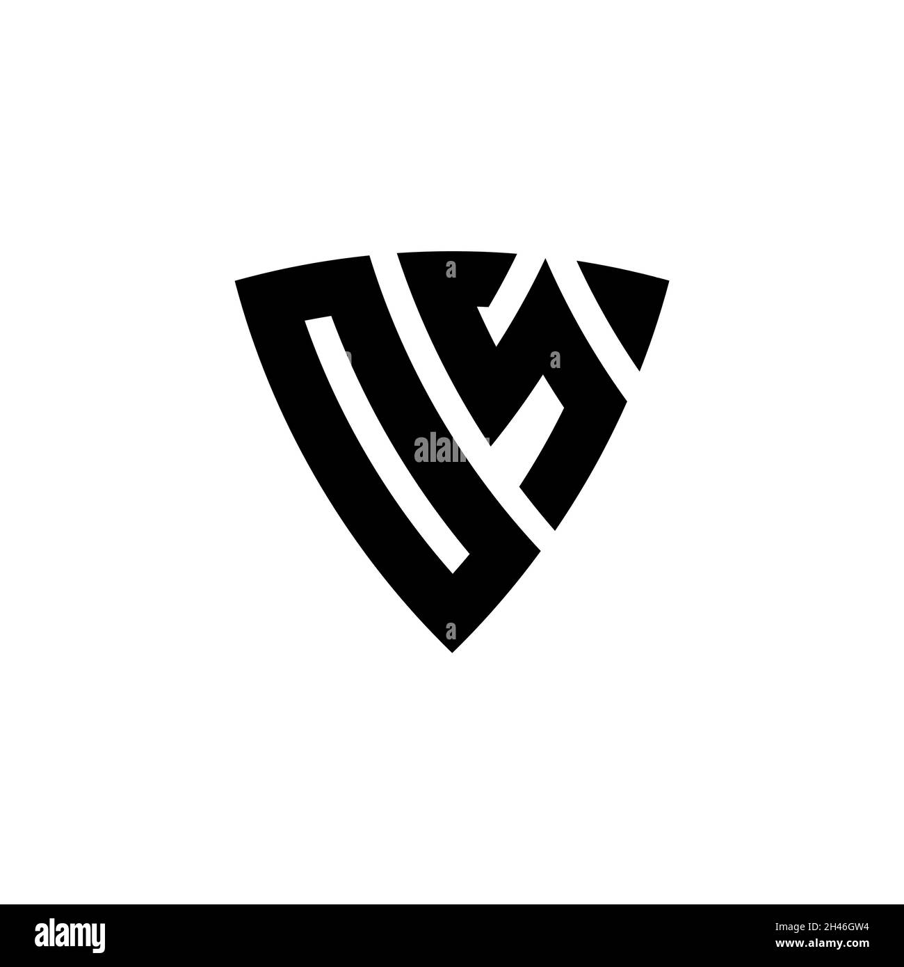 OS Monogram logo letter with triangle shield shape style design isolated on white background. Triangle monogram logo, shield monogram logo, triangle s Stock Vector