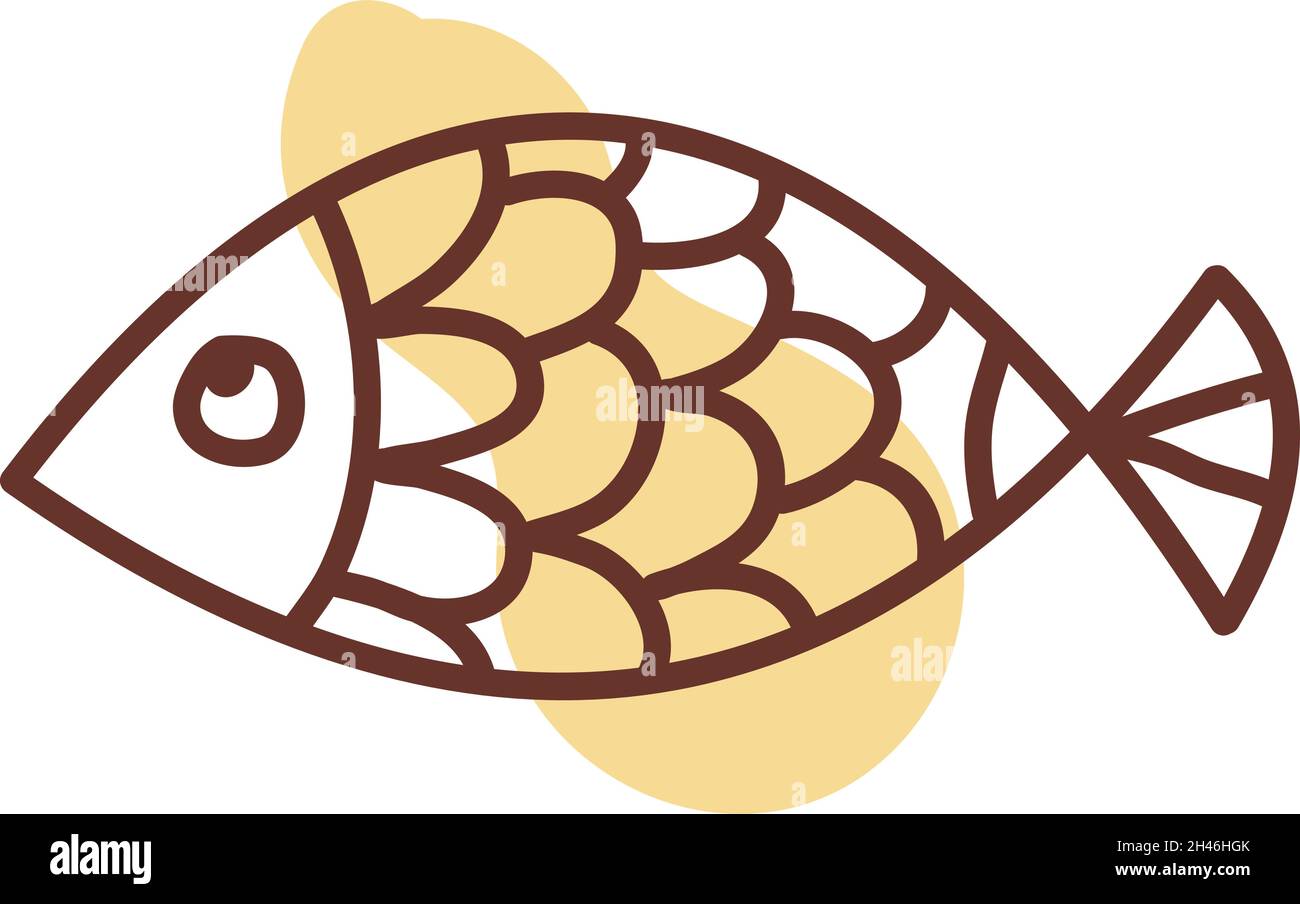 Small yellow goldfish, illustration, vector, on a white background. Stock Vector