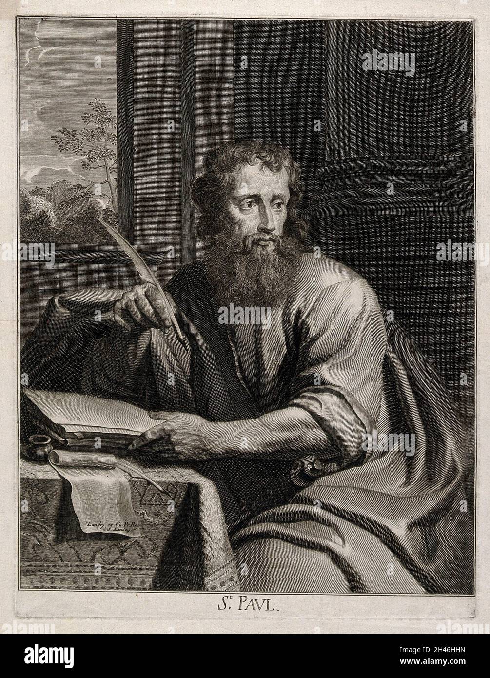 Saint Paul. Engraving by Landry. Stock Photo