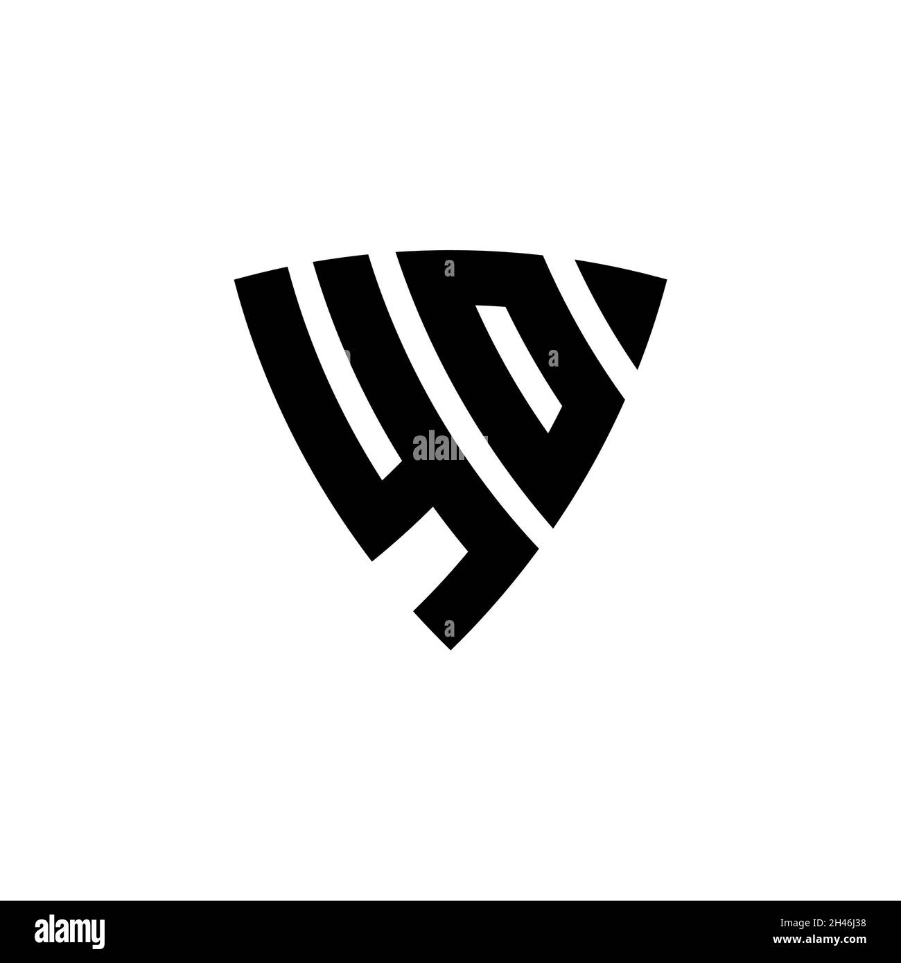 YO Monogram logo letter with triangle shield shape style design ...