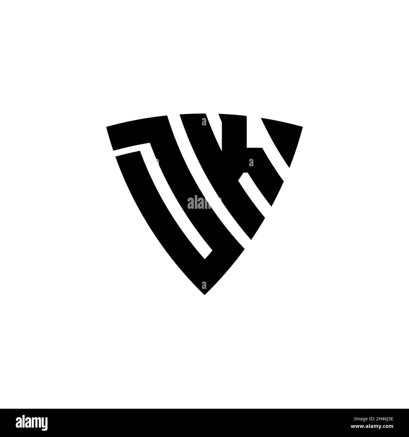 DK Monogram logo letter with triangle shield shape style design ...