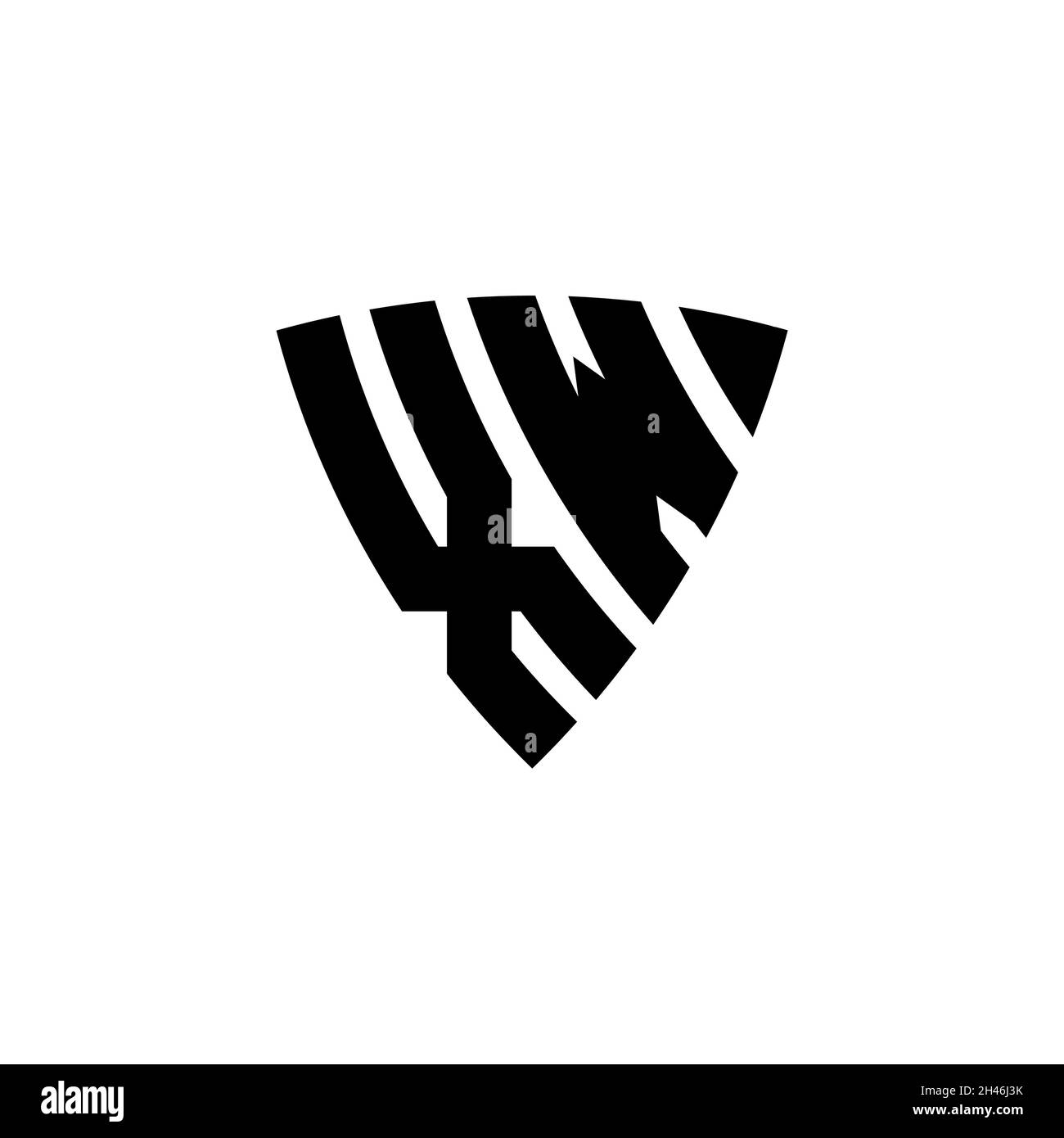 XW Monogram logo letter with triangle shield shape style design ...