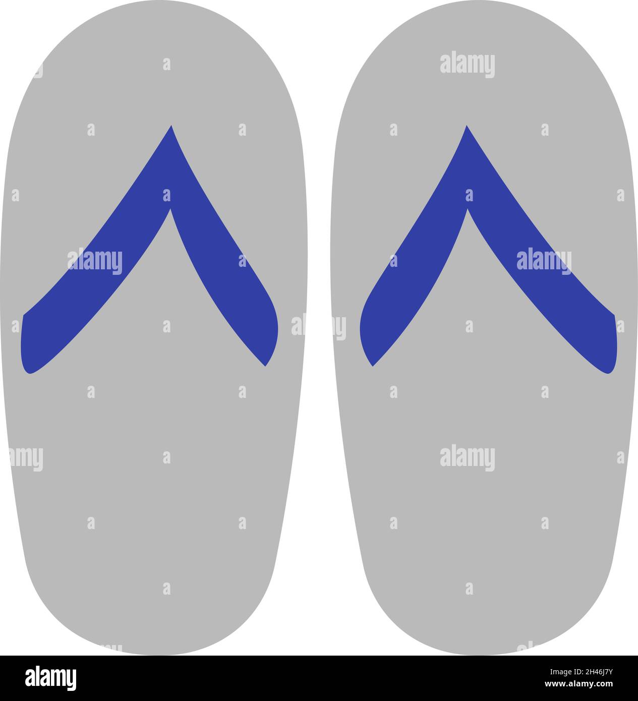 Grey flipflops, illustration, vector, on a white background. Stock Vector