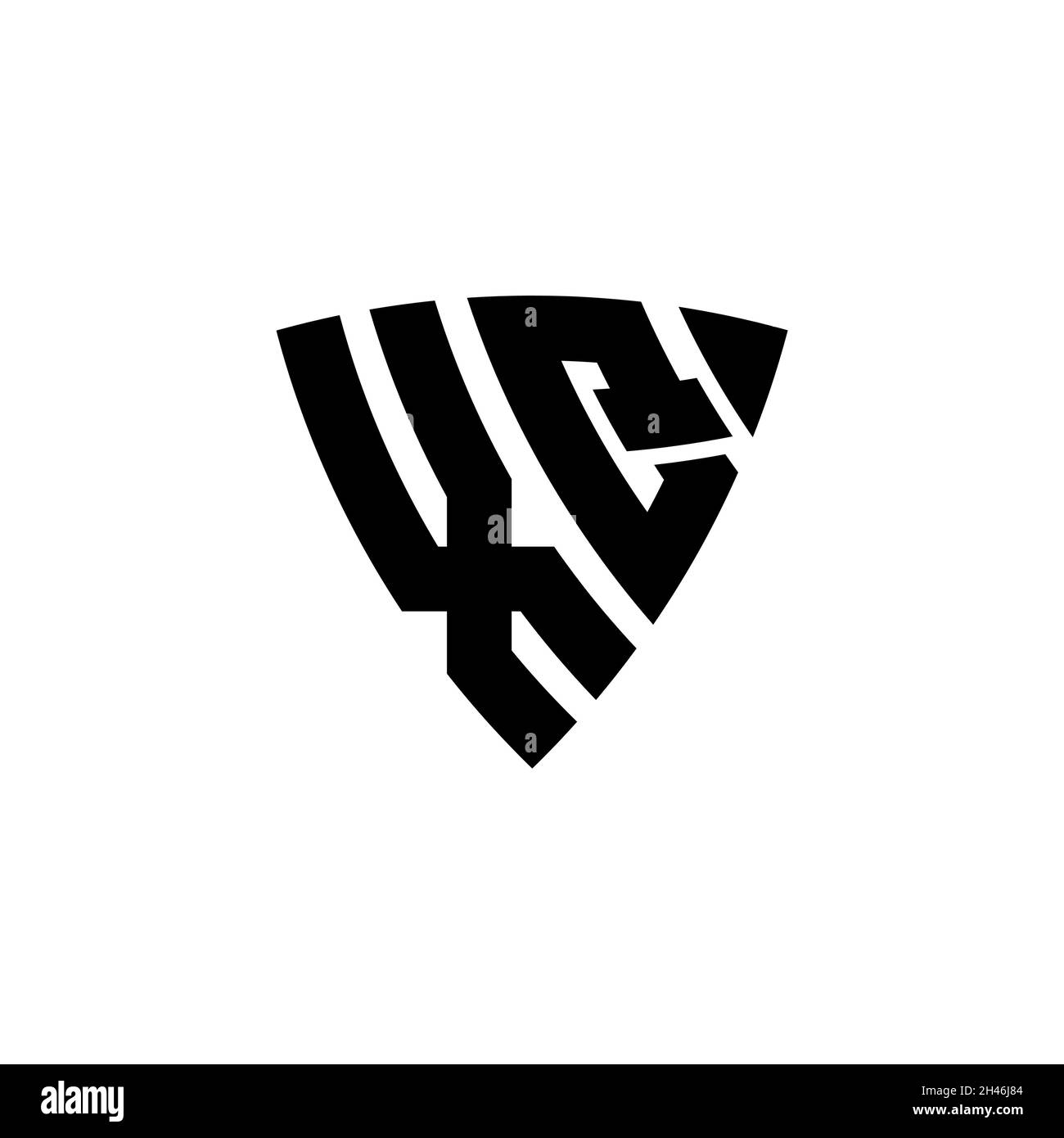XQ Monogram logo letter with triangle shield shape style design ...