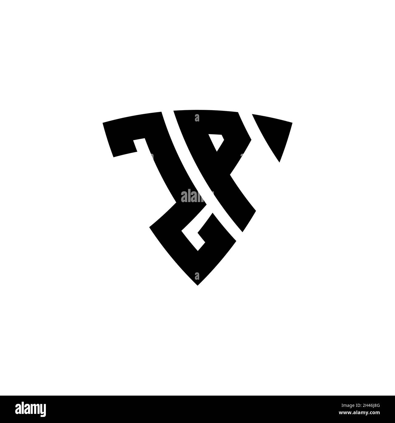 ZP Monogram logo letter with triangle shield shape style design ...