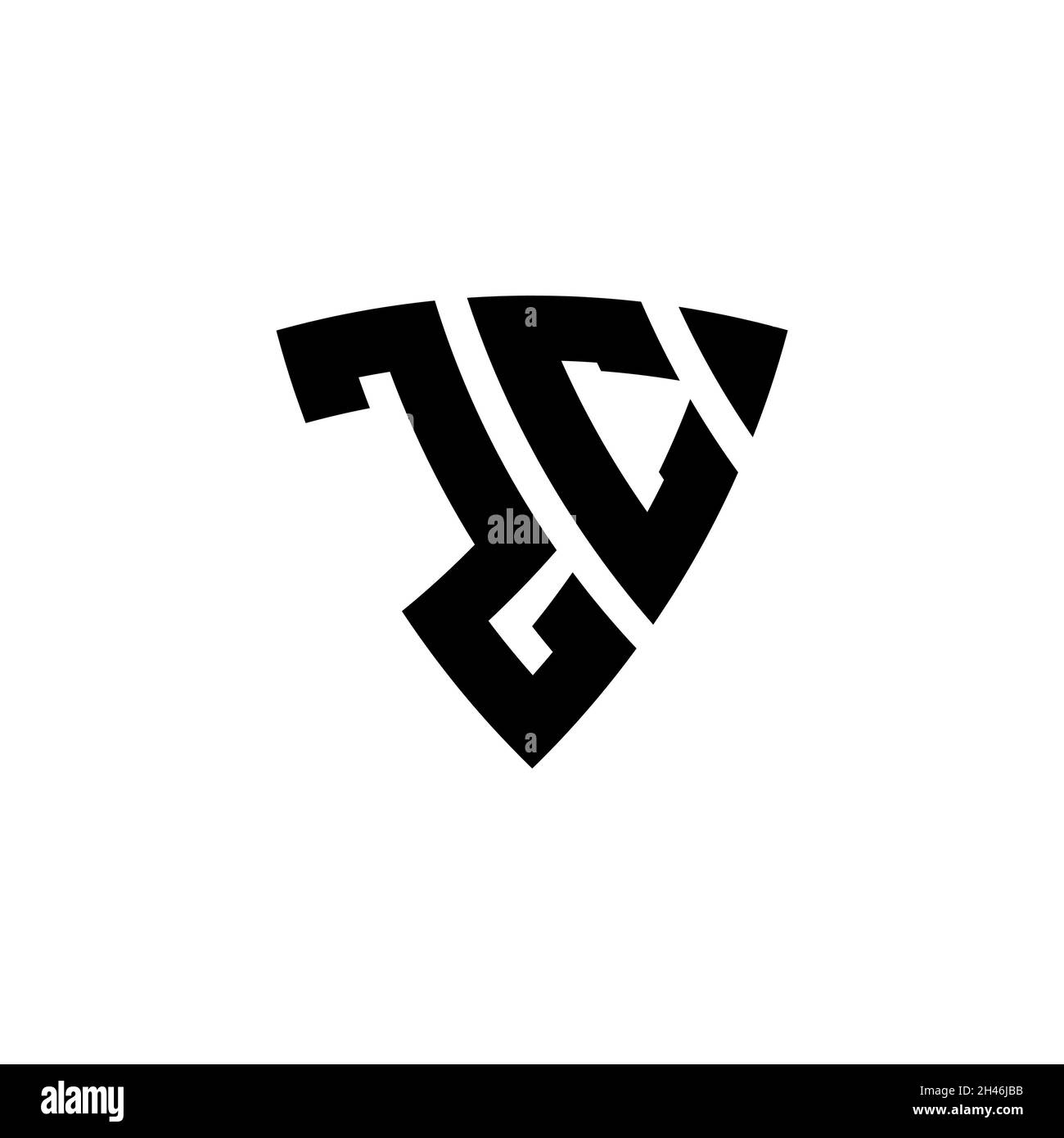 ZC Monogram logo letter with triangle shield shape style design ...