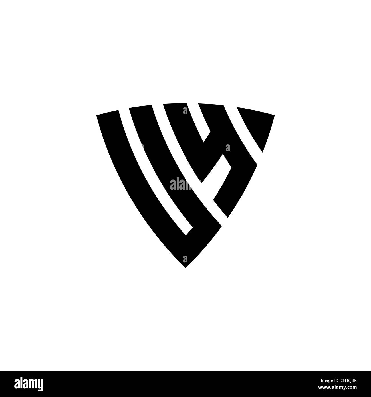 UY Monogram logo letter with triangle shield shape style design ...