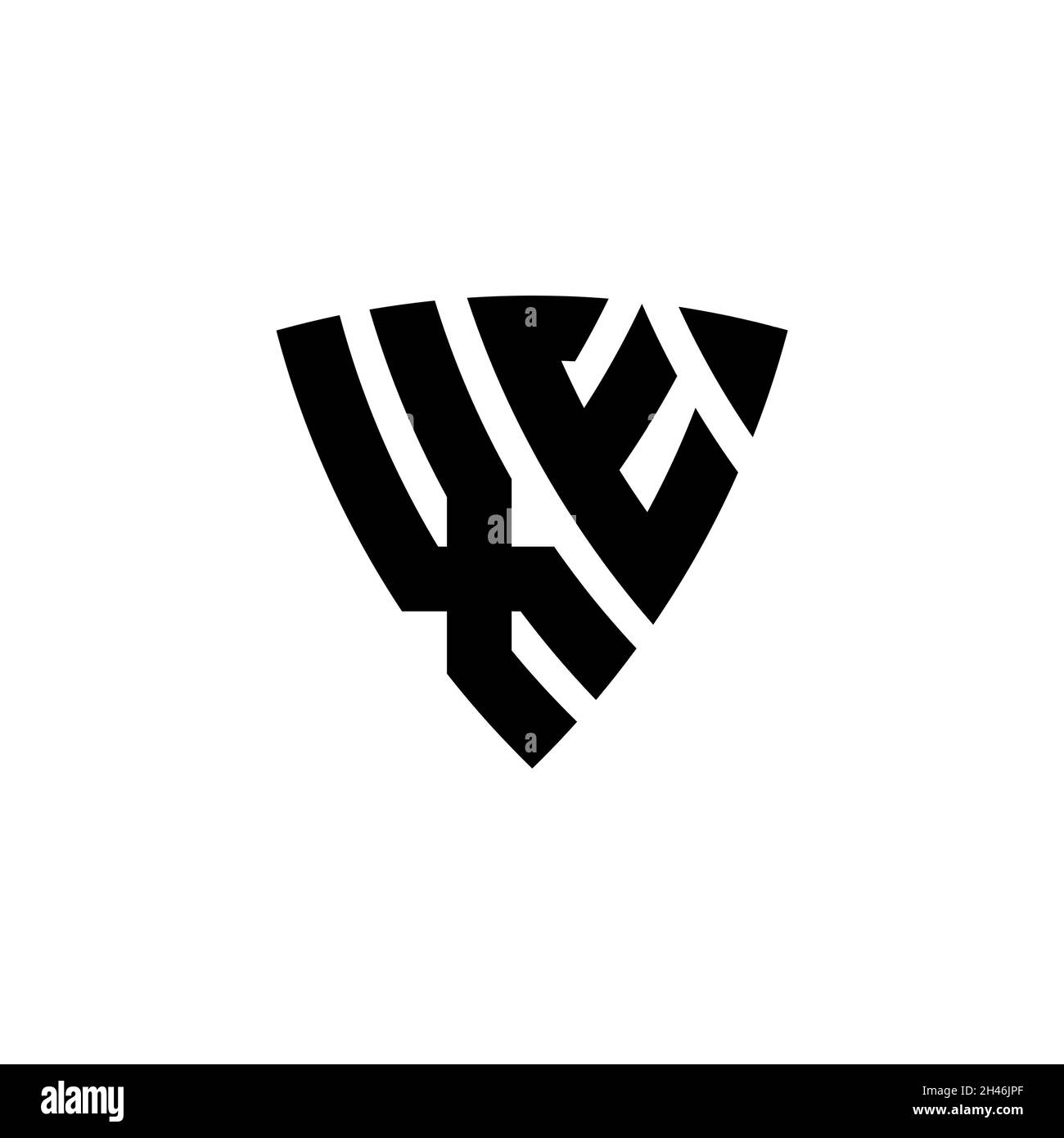 XE Monogram logo letter with triangle shield shape style design ...