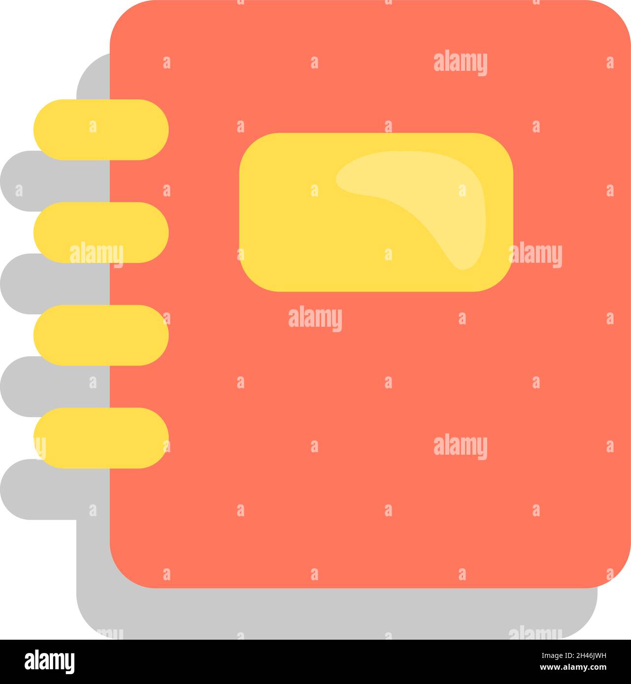 Red notebook, illustration, vector, on a white background Stock Vector ...