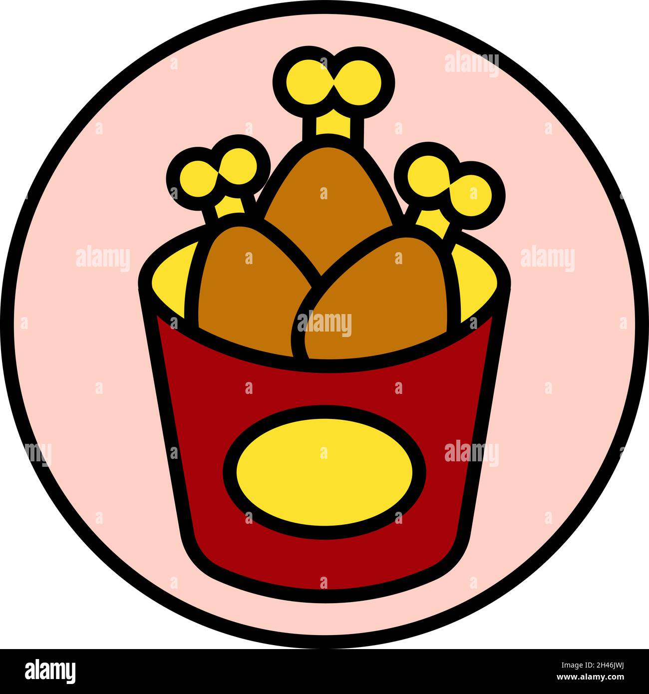 Fried chicken wings, illustration, vector, on a white background Stock