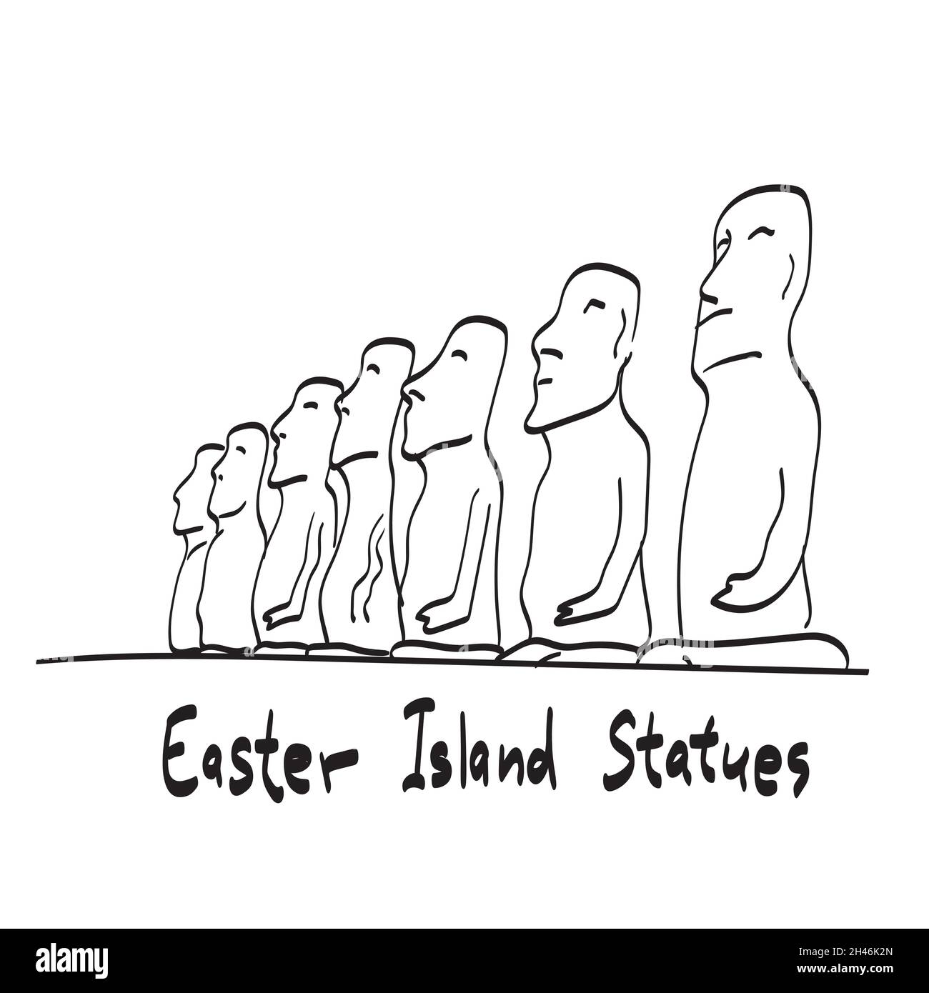 Easter Island Idol Isolated Moai Ancient Statues Vector Illustration Stock  Illustration - Download Image Now - iStock