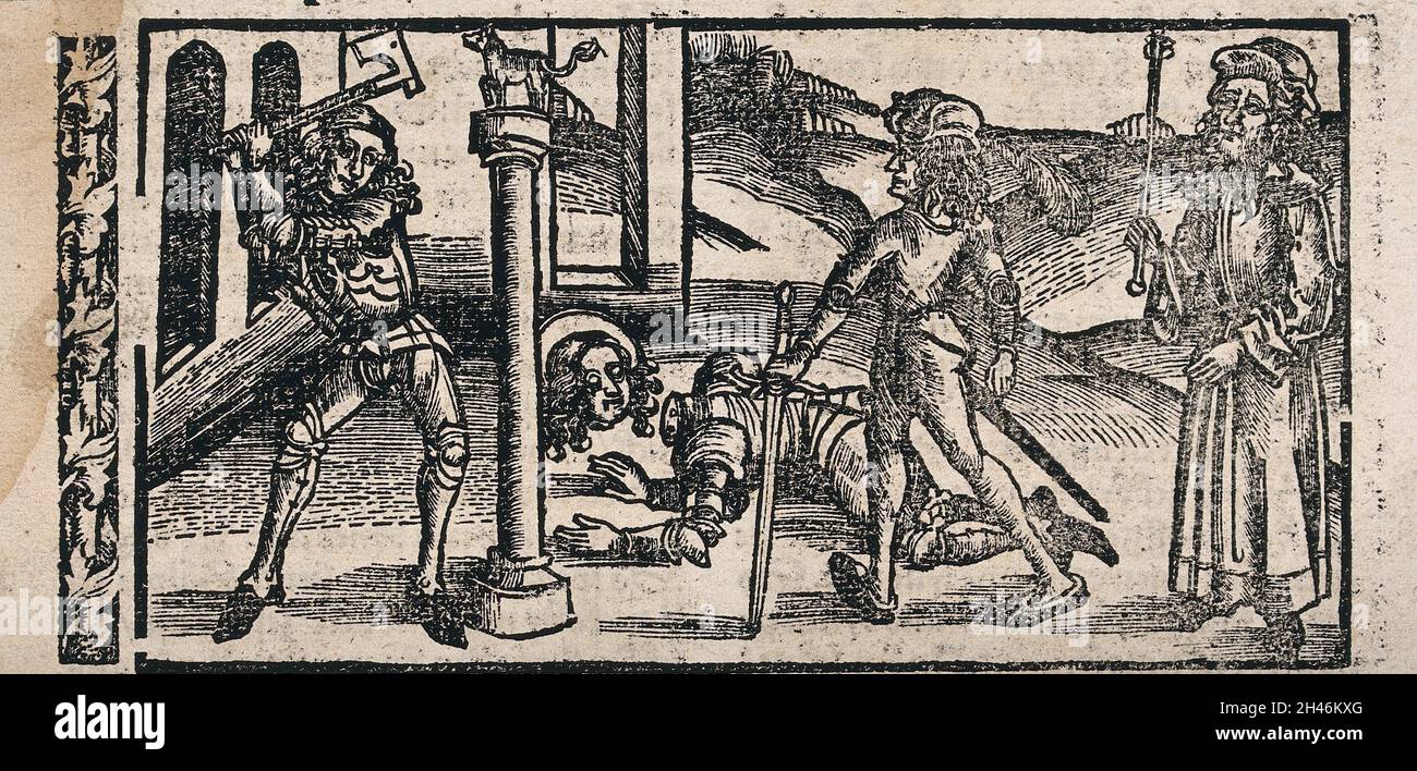 Martyrdom of Saint Paul (?). Woodcut Stock Photo - Alamy