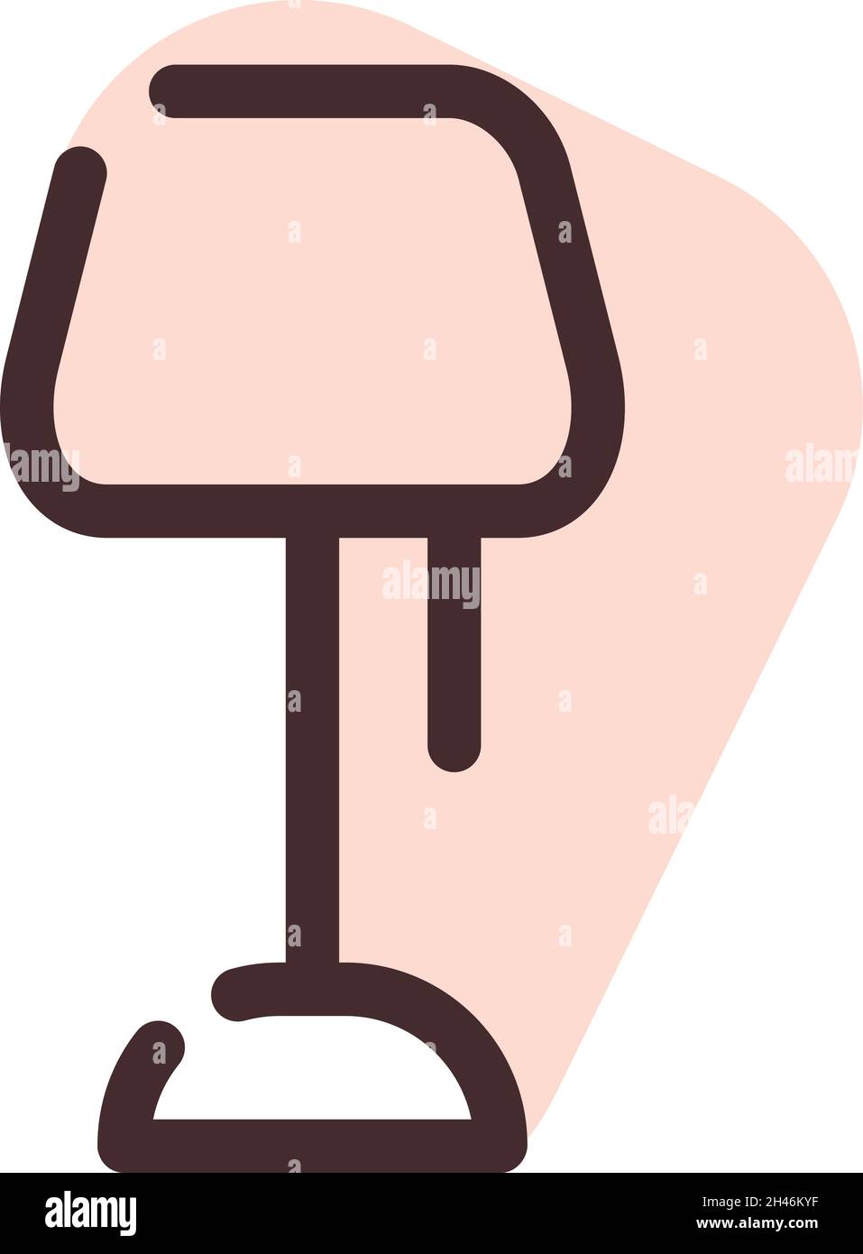 Pink small lamp, illustration, vector, on a white background. Stock Vector