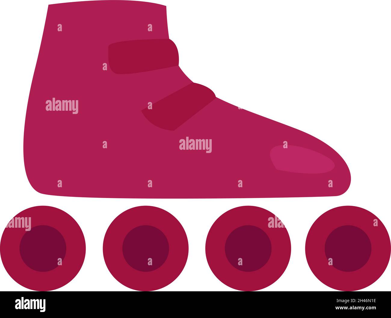 Pink roller skates, illustration, vector, on a white background. Stock Vector