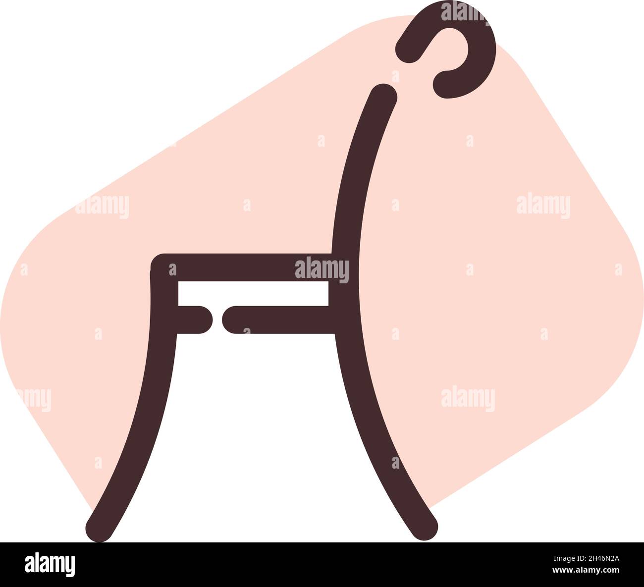 Simple pink chair, illustration, vector, on a white background. Stock Vector