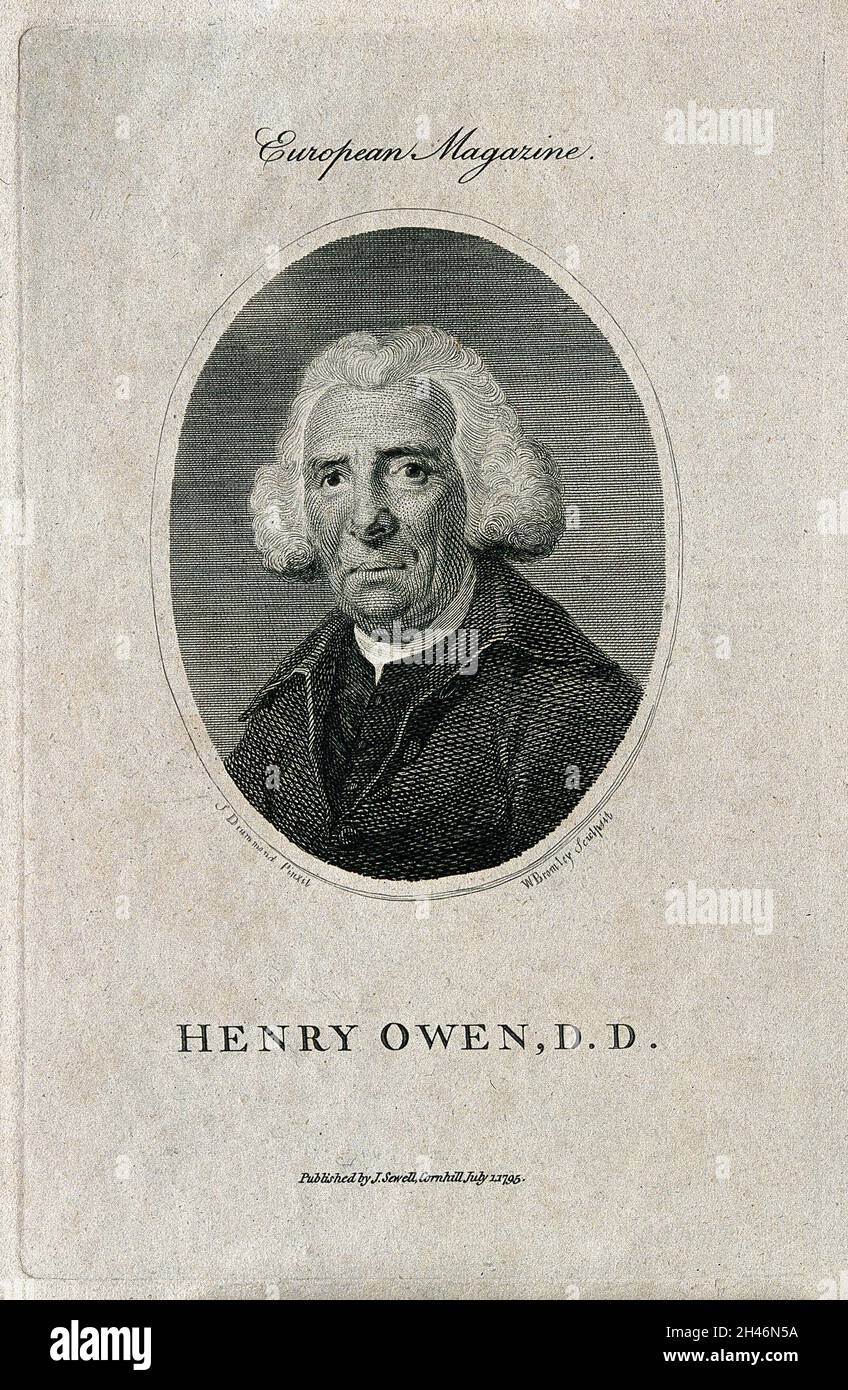 Henry Owen. Line engraving by W. Bromley, 1795, after S. Drummond. Stock Photo
