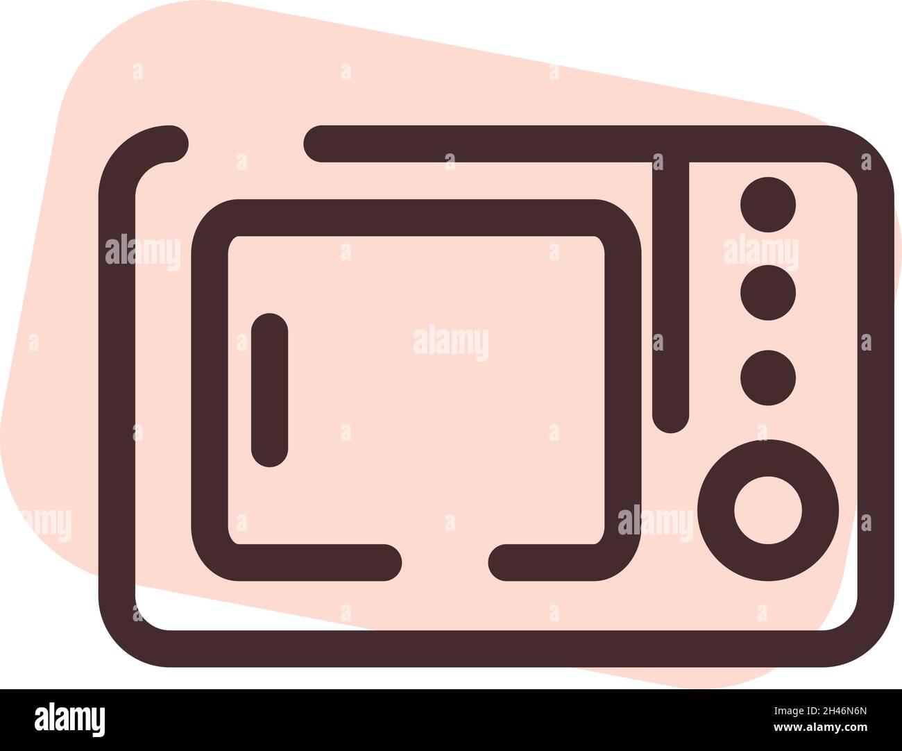 Pink microwave, illustration, vector, on a white background. Stock Vector