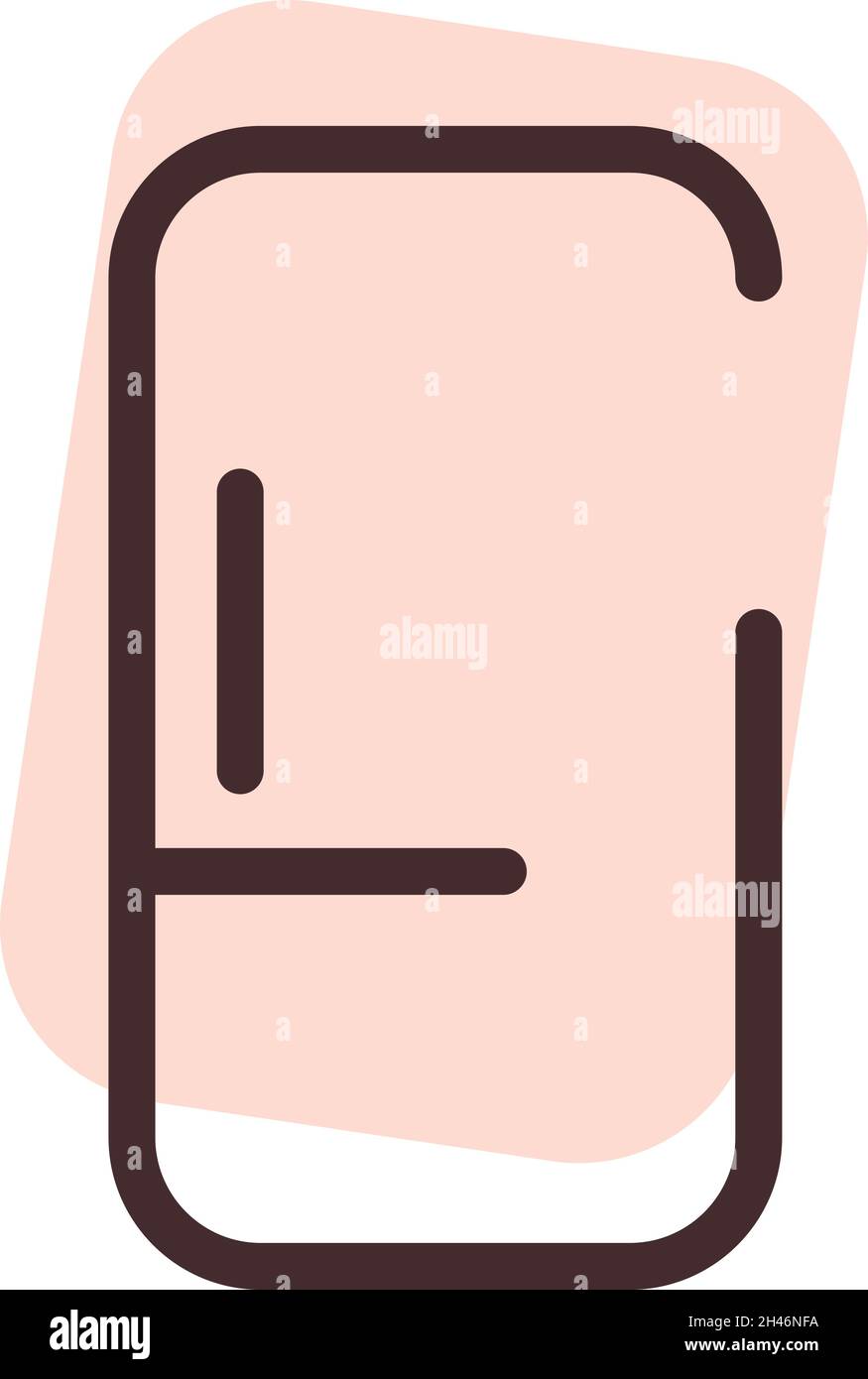 Pink kitchen fridge, illustration, vector, on a white background. Stock Vector