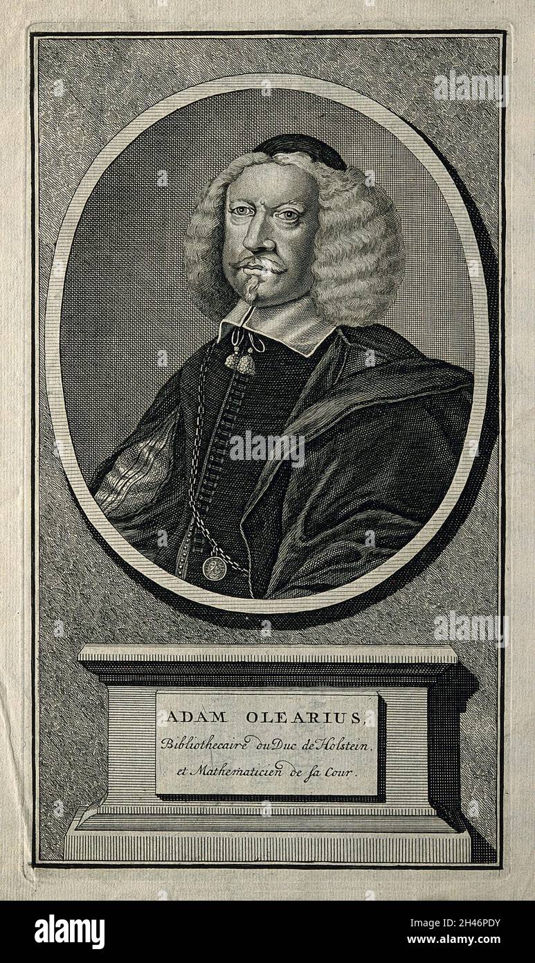 Adam Olearius [Oelschlager]. Line engraving Stock Photo - Alamy