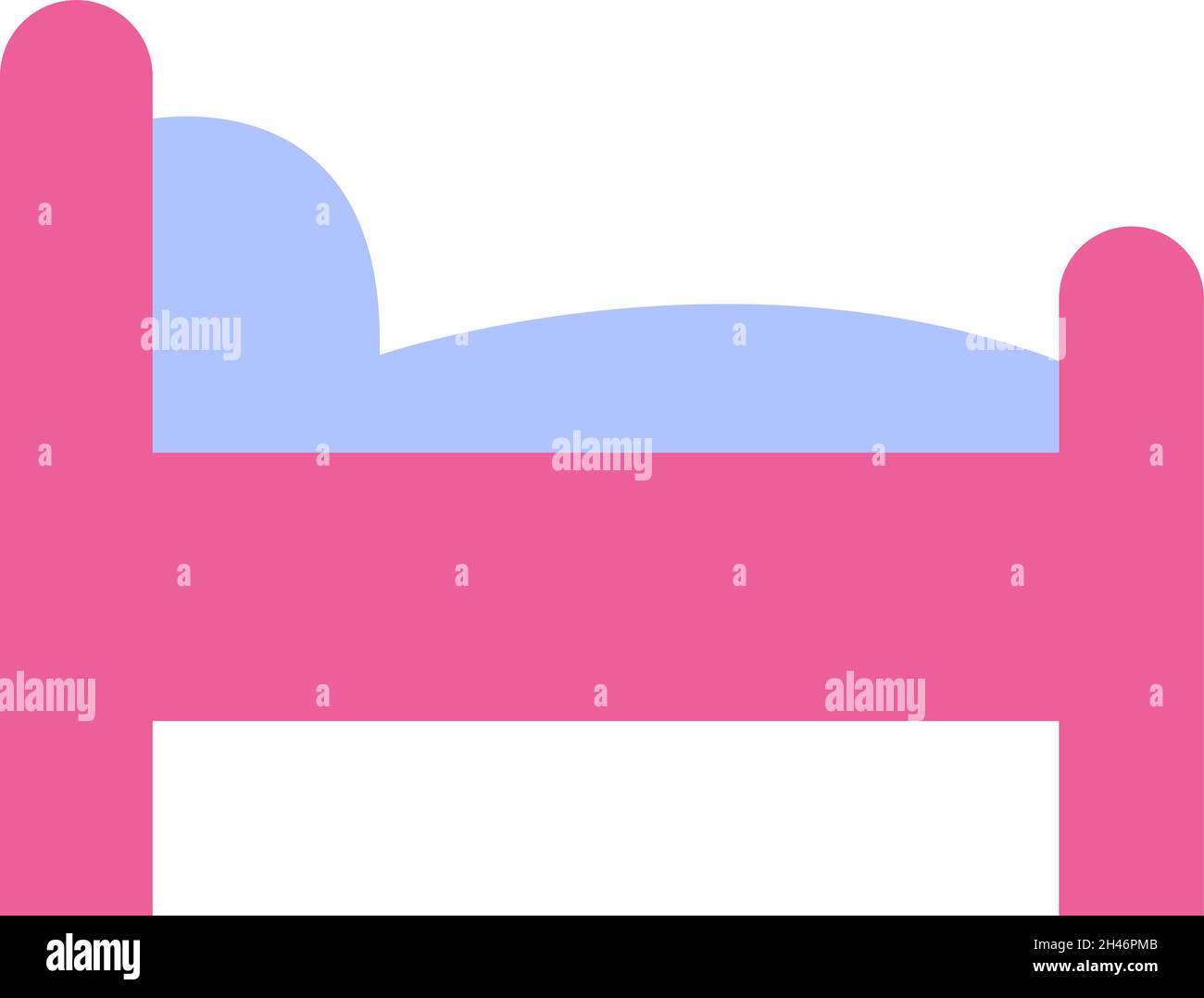 Kindergarten bed, illustration, vector, on a white background. Stock Vector