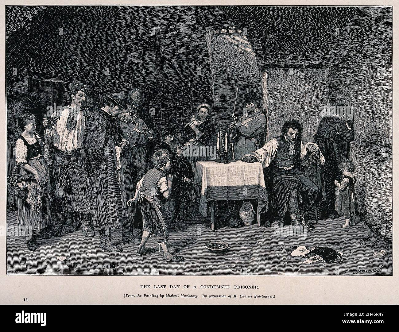 A man condemned to death visited by his family in his prison cell on ...