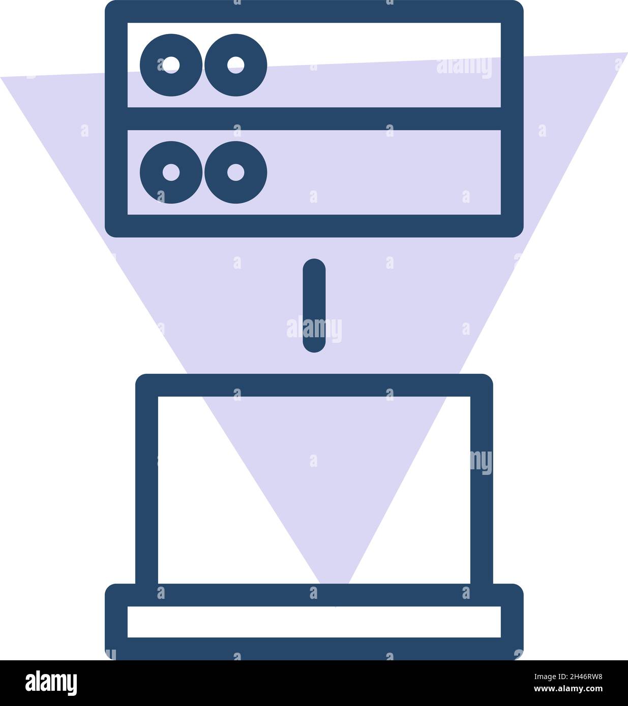 Server and notebook, illustration, vector, on a white background. Stock Vector