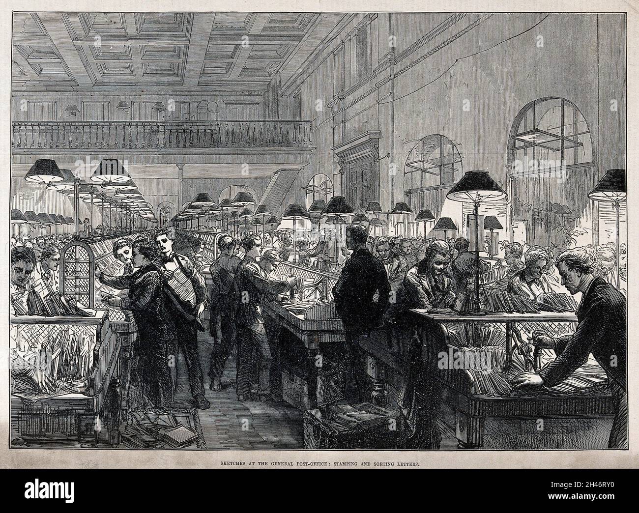 The General Post Office, St Martin's-le-Grand, London. Wood engraving ...
