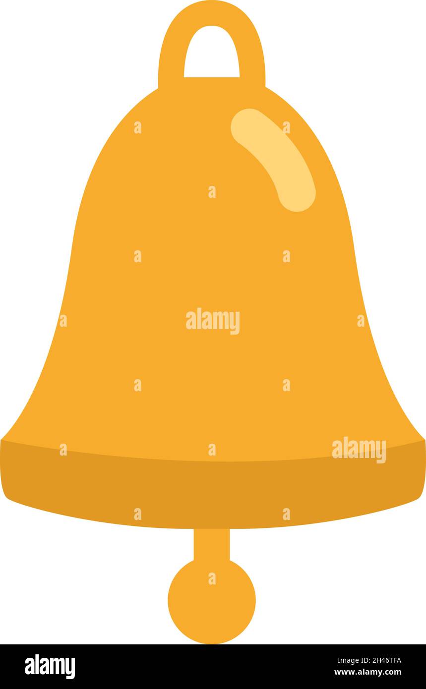 Yellow bell, illustration, vector, on a white background Stock Vector ...