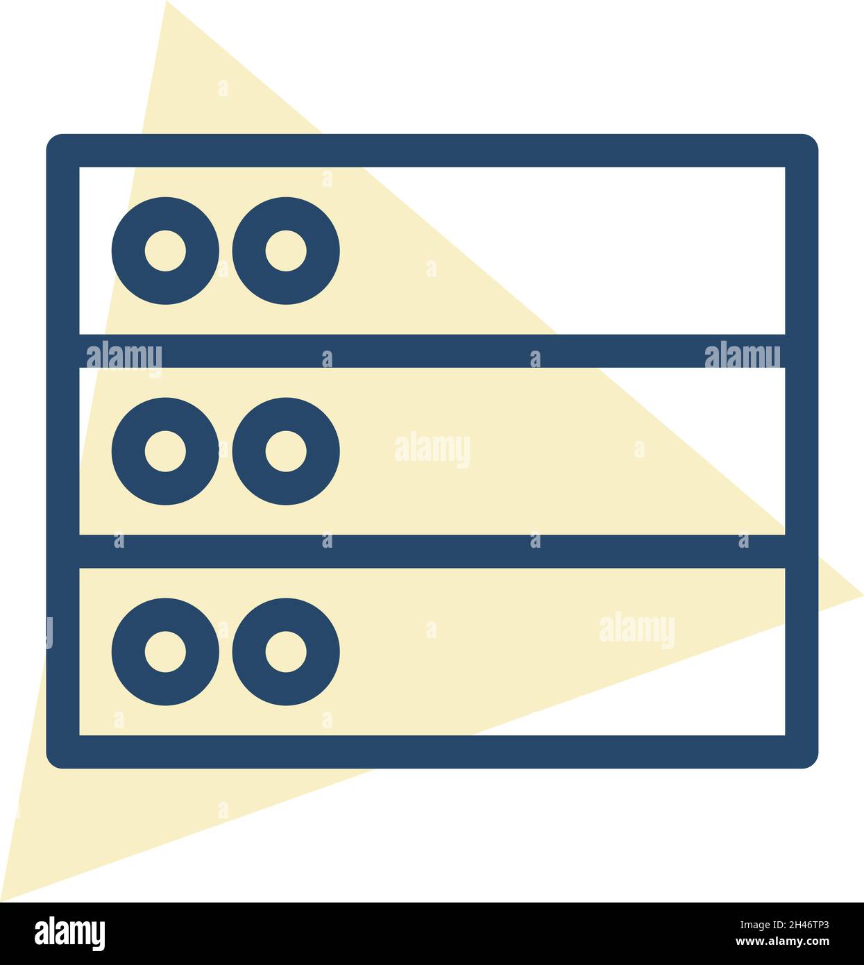 Yellow network server, illustration, vector, on a white background. Stock Vector