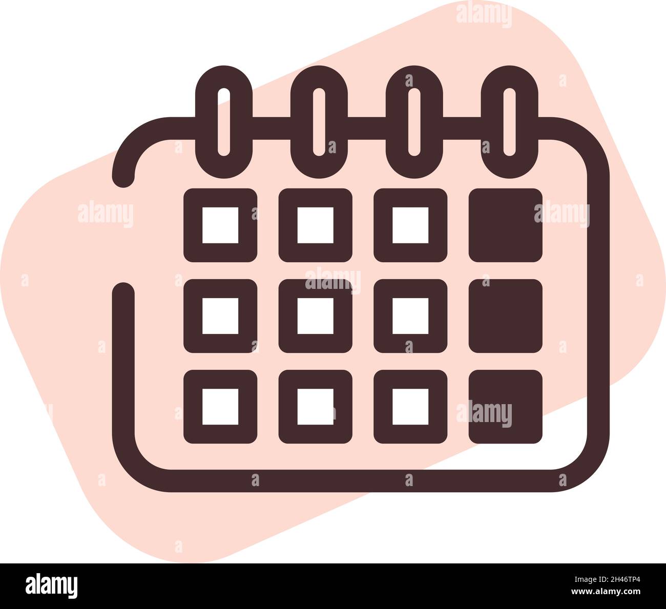 Mobile calender, illustration, vector, on a white background. Stock Vector
