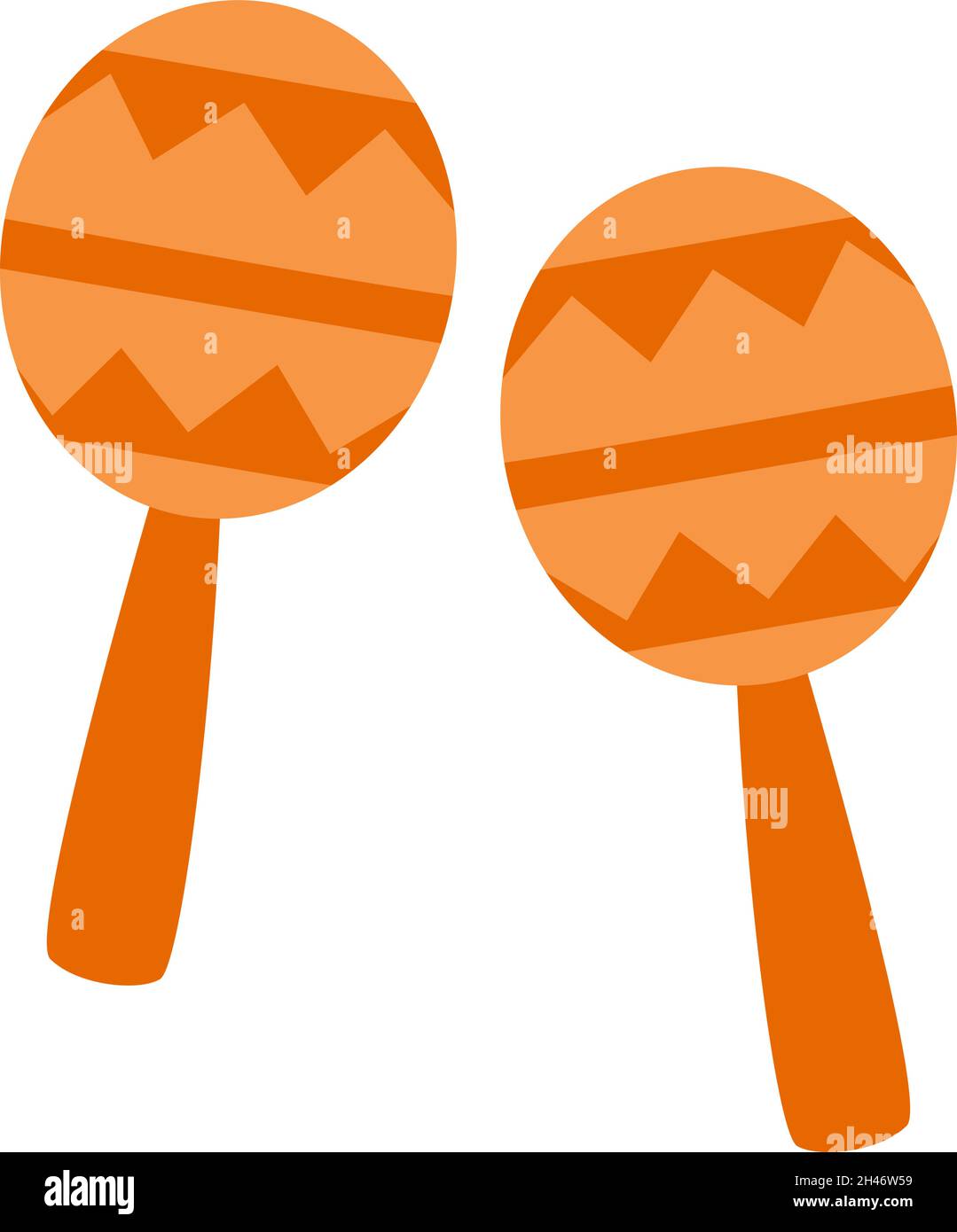 Two maracas, illustration, vector, on a white background. Stock Vector