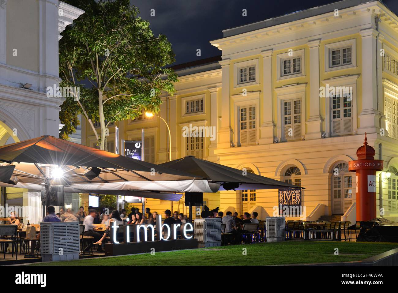 SINGAPORE. THE TIMBRE, THE RESTAURANT OF THE ASIAN CIVILISATIONS MUSEUM. Stock Photo