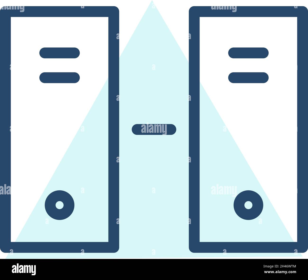 Two servers, illustration, vector, on a white background. Stock Vector