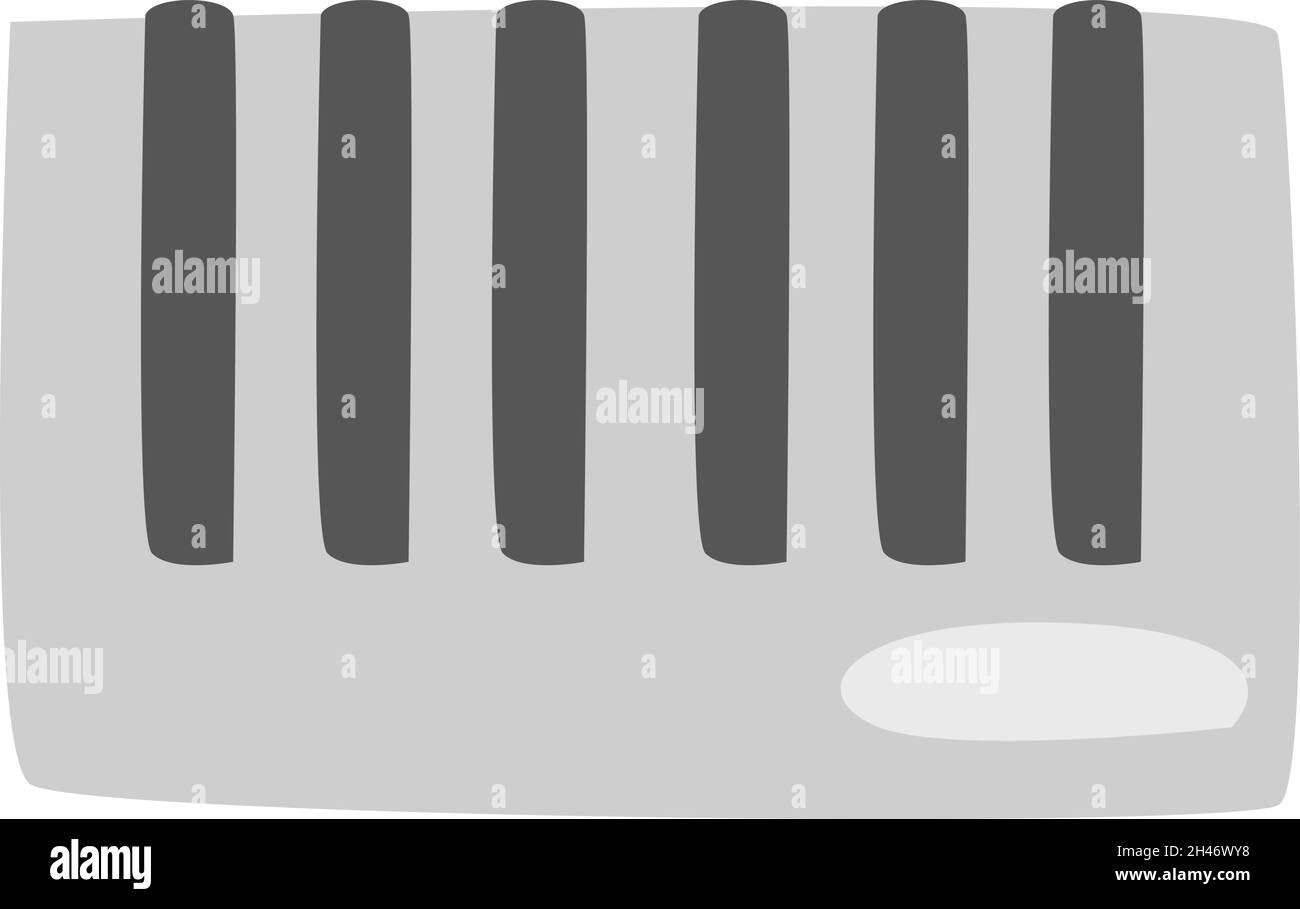 Electric piano, illustration, vector, on a white background Stock