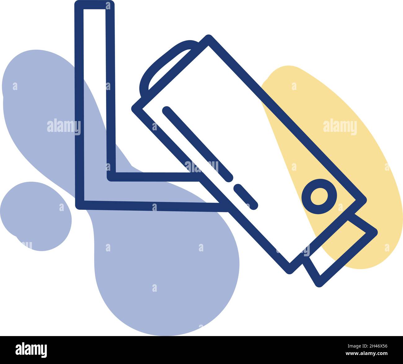 Security camera, illustration, vector, on a white background. Stock Vector