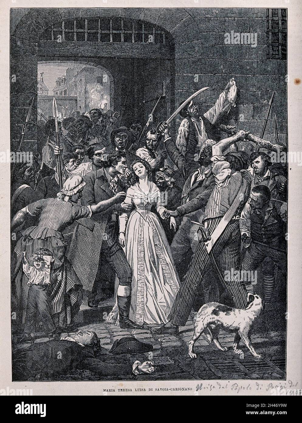 MariaTheresa of SavoyCarignan, Princess of Lamballe, is led out
