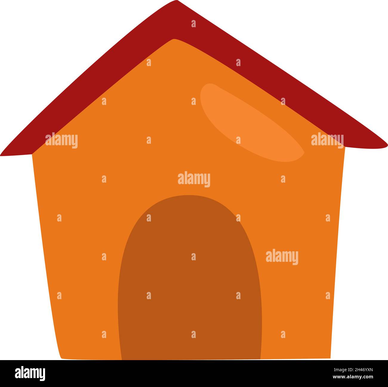 Dog house, illustration, vector, on a white background. Stock Vector