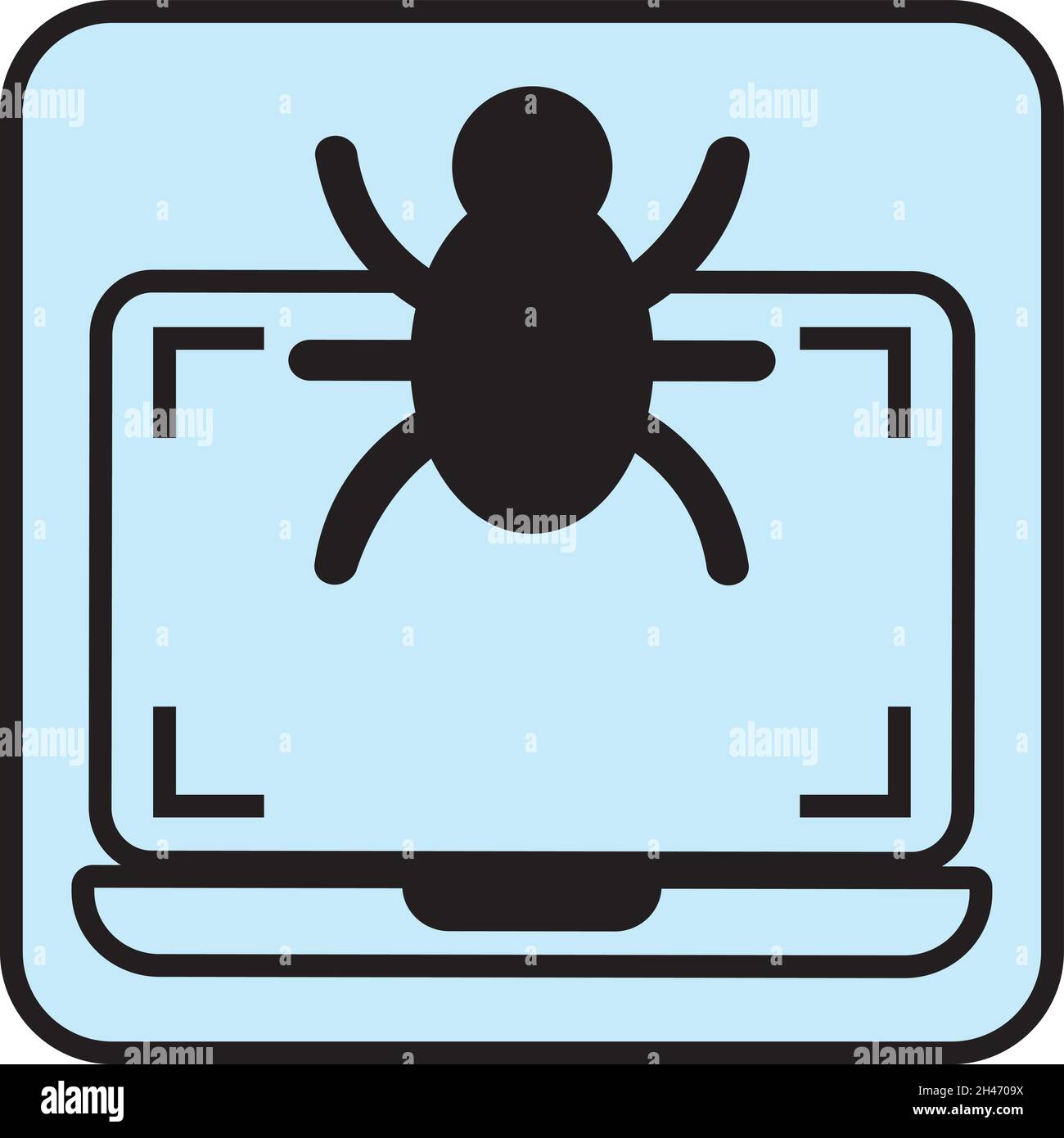 Computer bug, illustration, vector, on a white background. Stock Vector