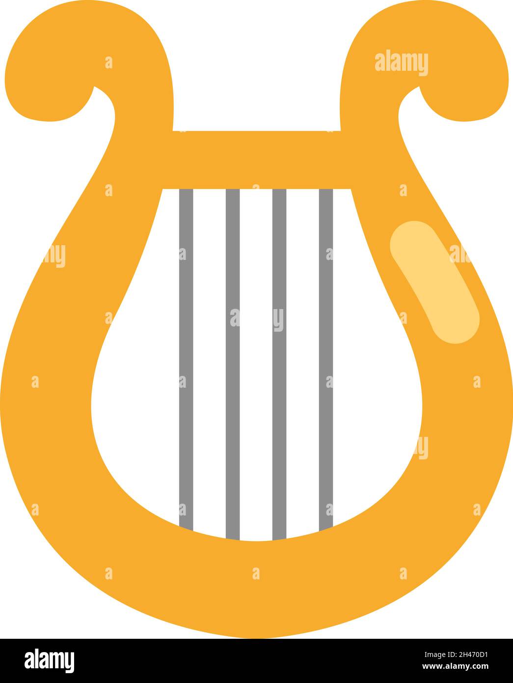 Golden lyre, illustration, vector, on a white background. Stock Vector