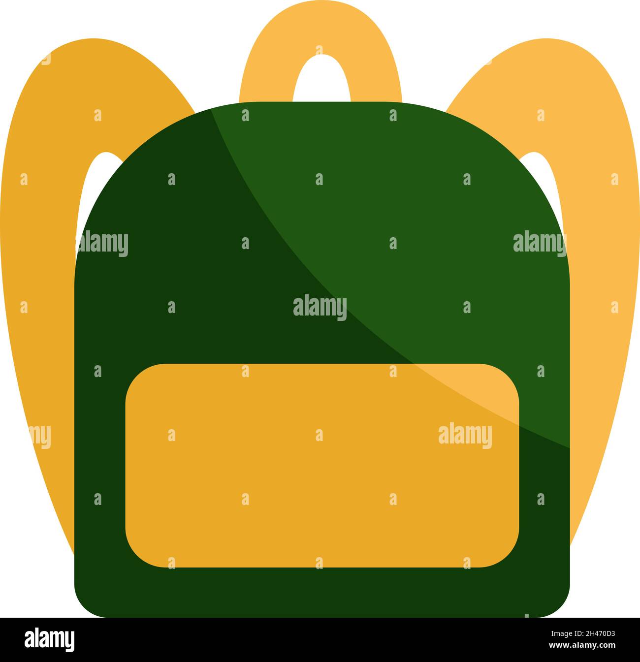 Green backpack, illustration, vector, on a white background. Stock Vector