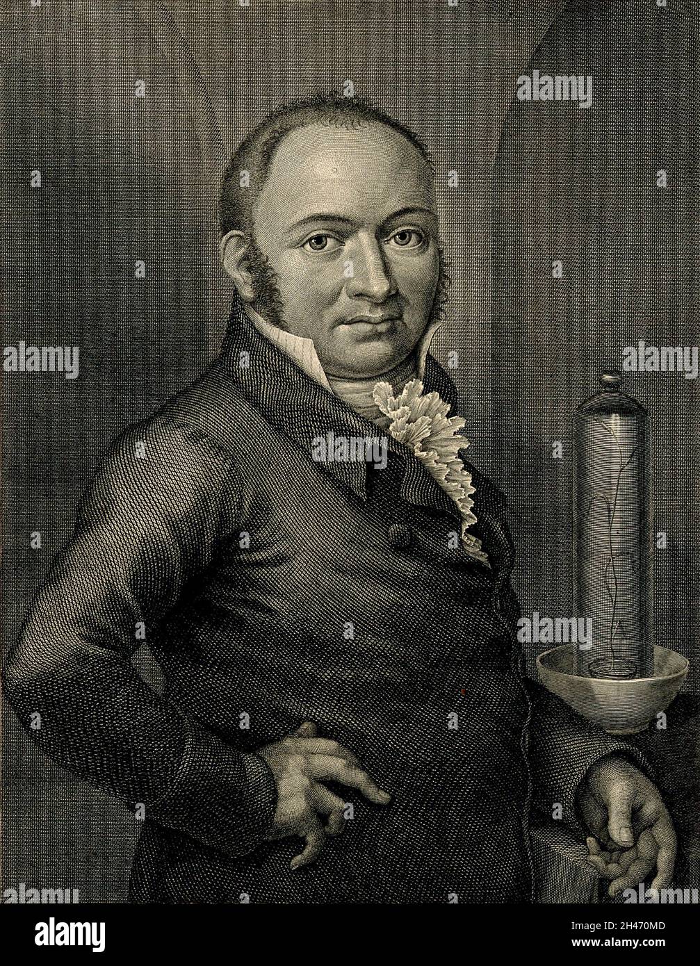 Sigismund Friedrich Hermbstädt. Line engraving by G. A. Lehmann, 1808. Stock Photo