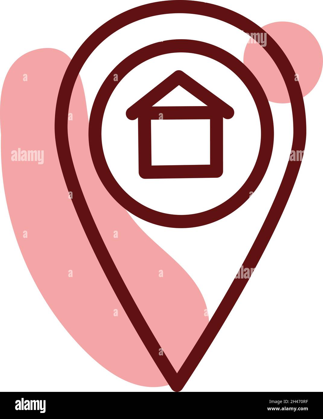 Shopping geolocation, illustration, vector, on a white background. Stock Vector